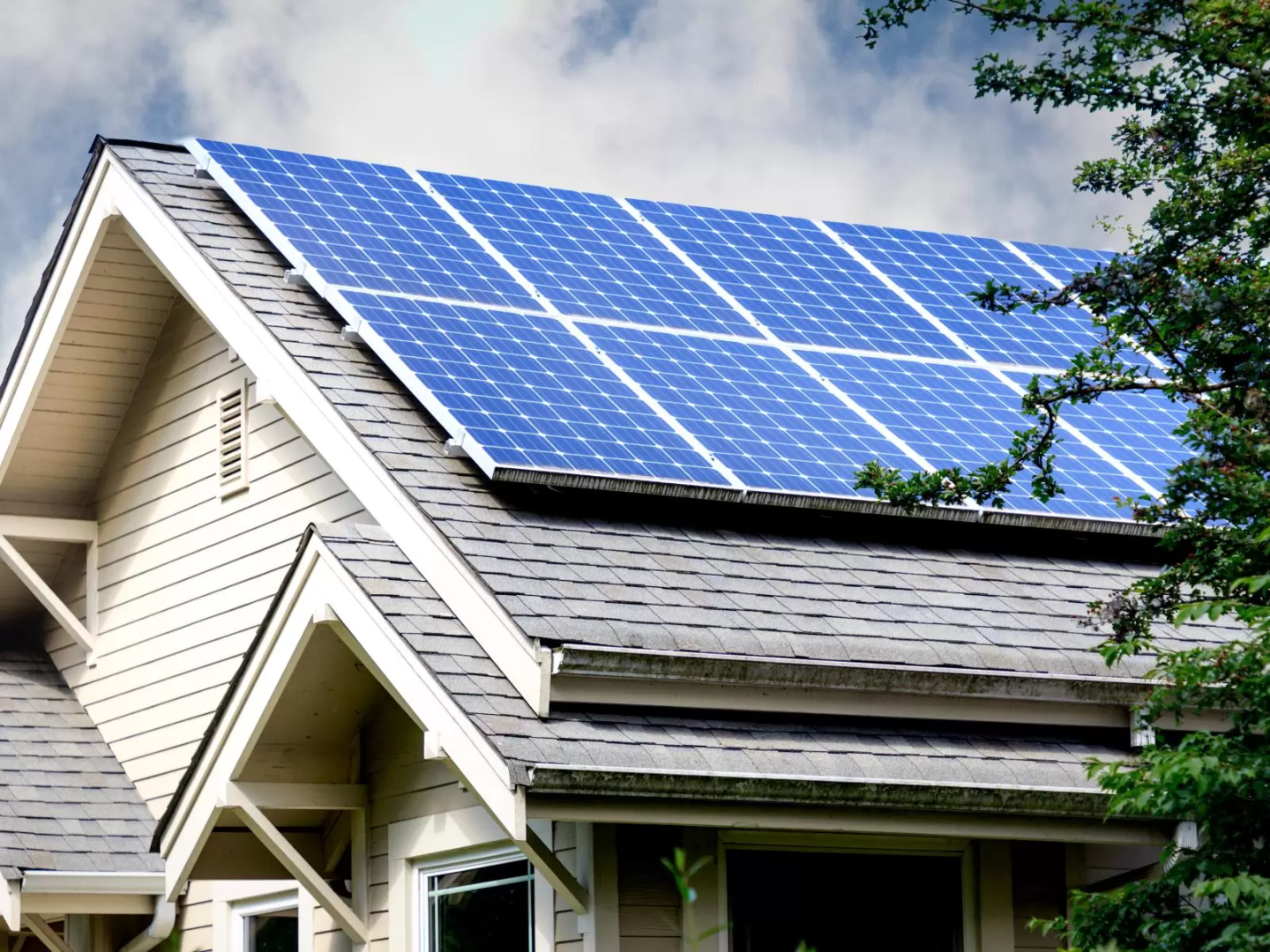 House with solar panels