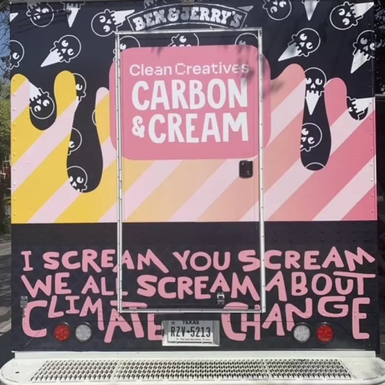 Back of the clean creatives ice cream truck