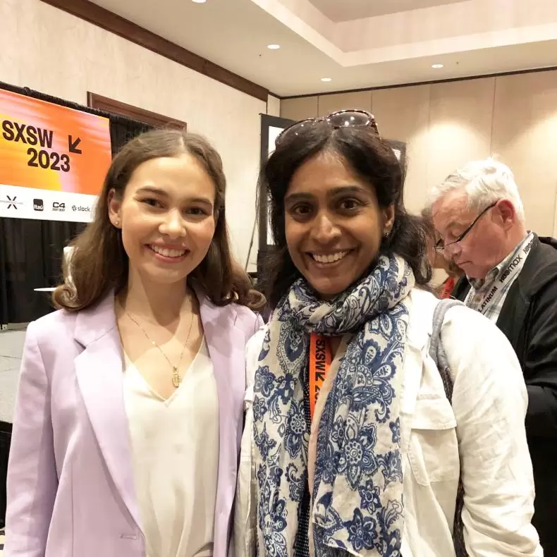 Nalleli Cobo standing with Shanti Menon at SXSW