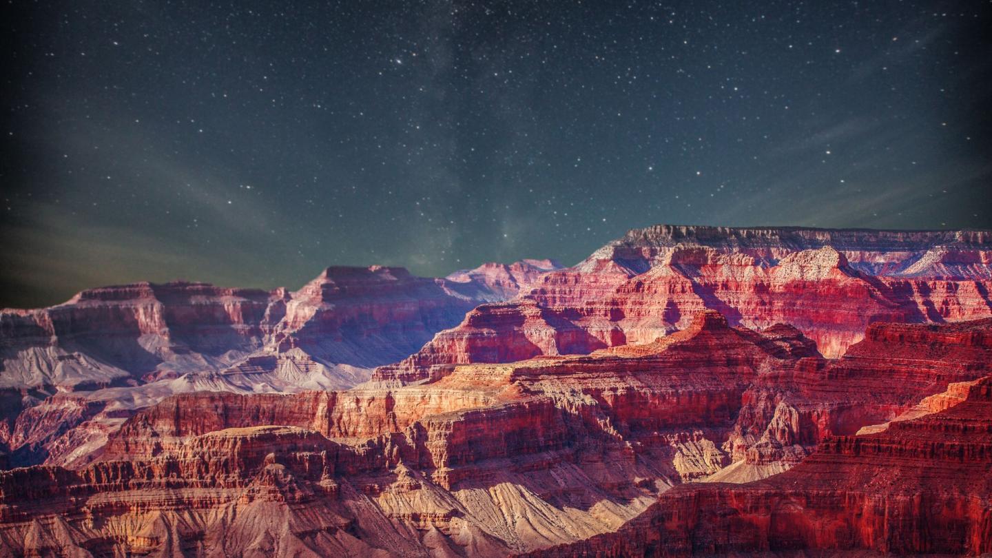 The Grand Canyon under a starry sky