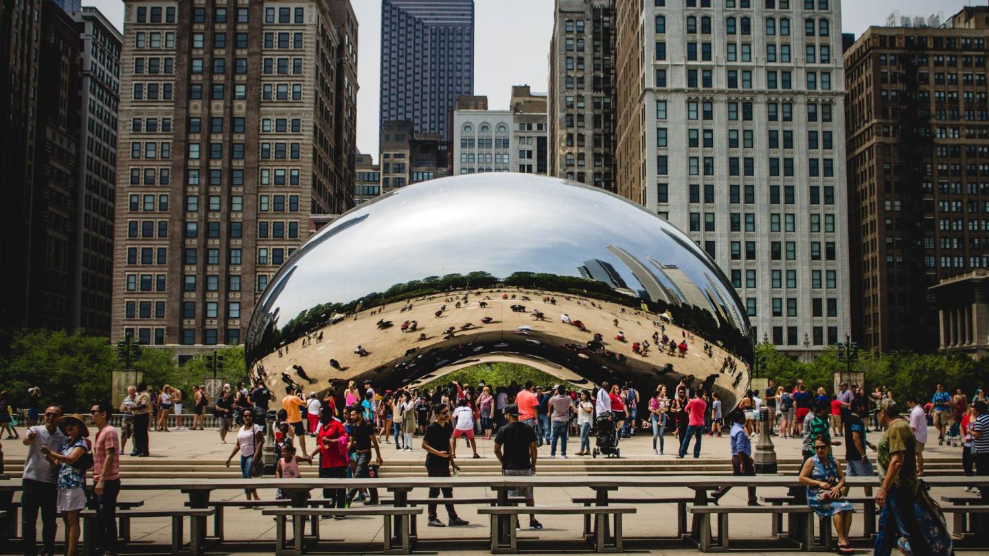 The metallic reflective bean in Chicago