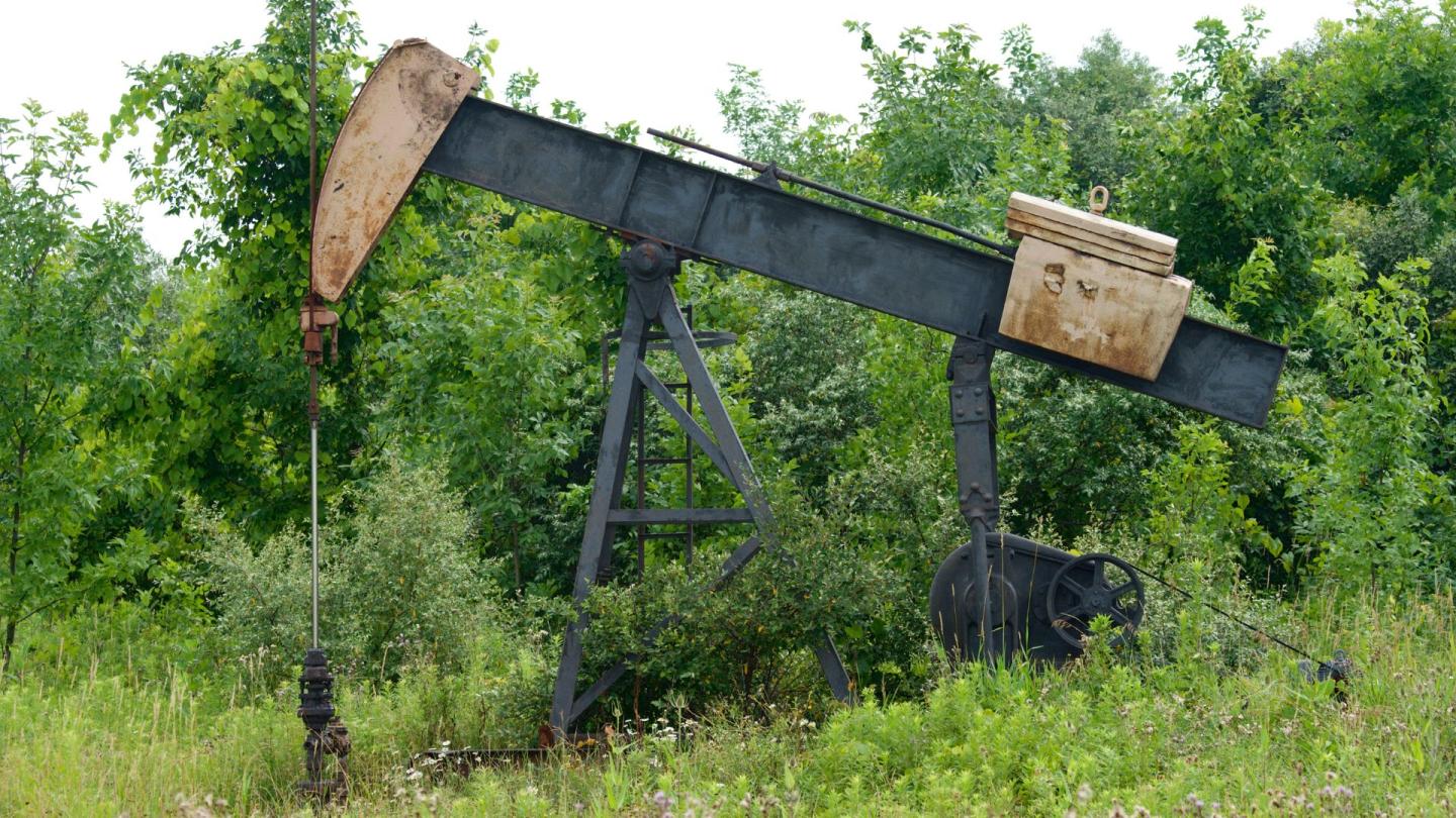 A derelict oil pump