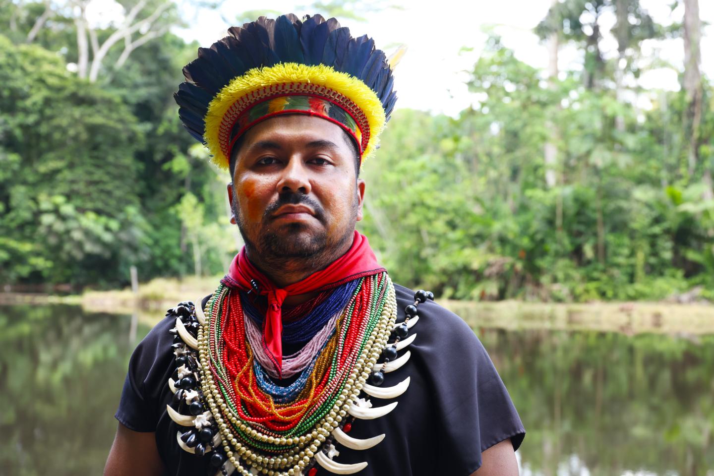 A photo of indigenous leader Ramiro Ortiz, who lives in Ecuador's Amazon rainforest.