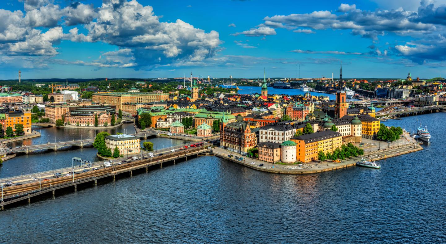 A stunning aerial view of the city of Stockholm