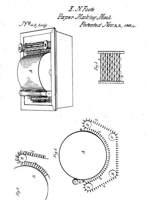 A diagram of paper making machine invented by Eunice Foote
