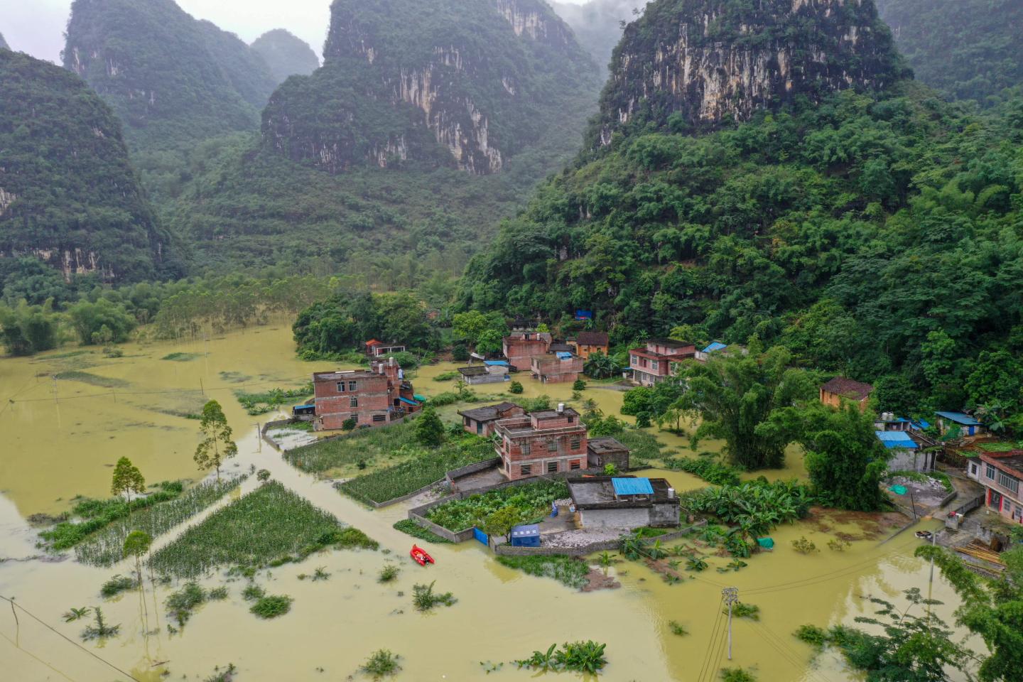 The Shilong Village in China flooded in June 2024