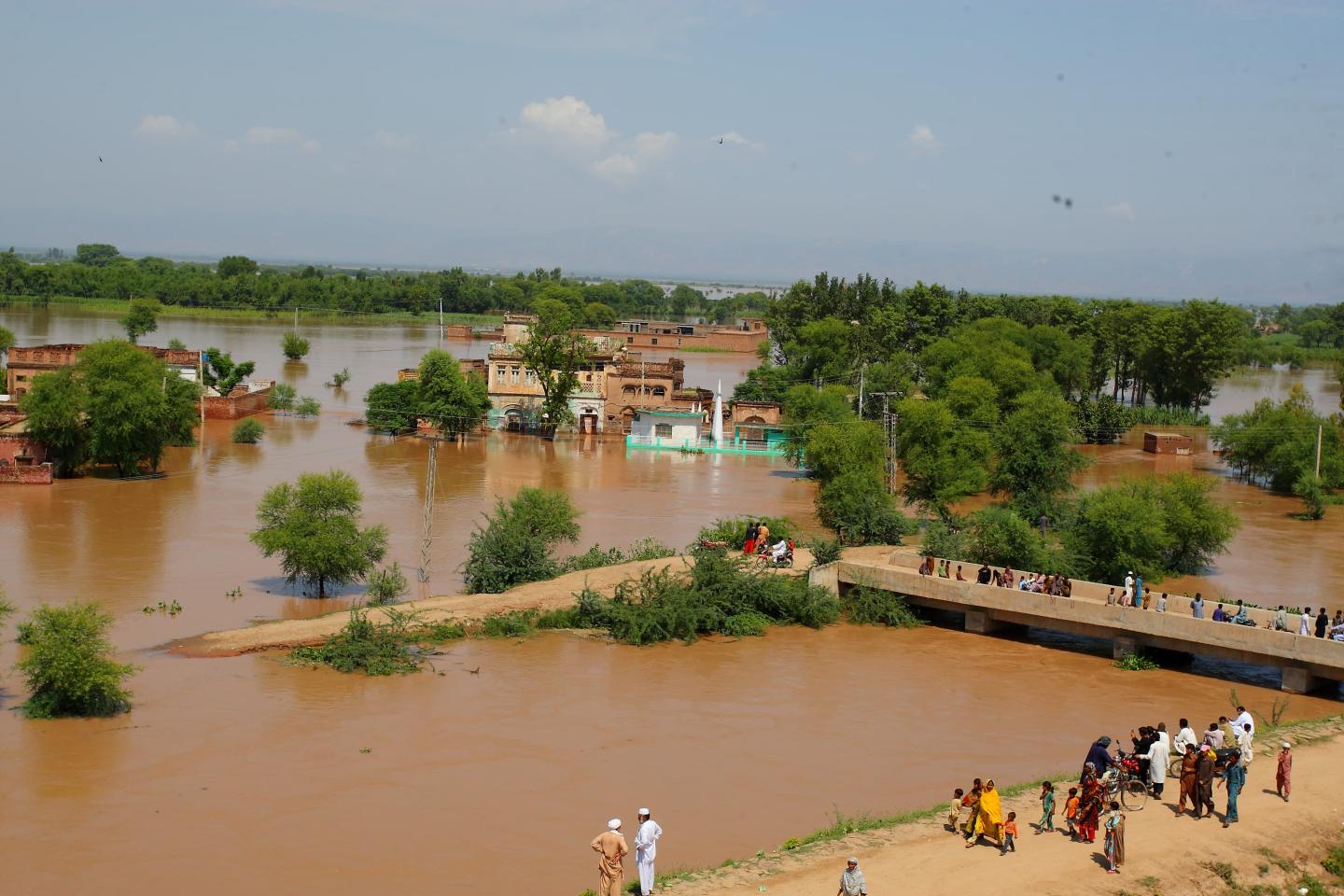 A town flooded in Pakistan