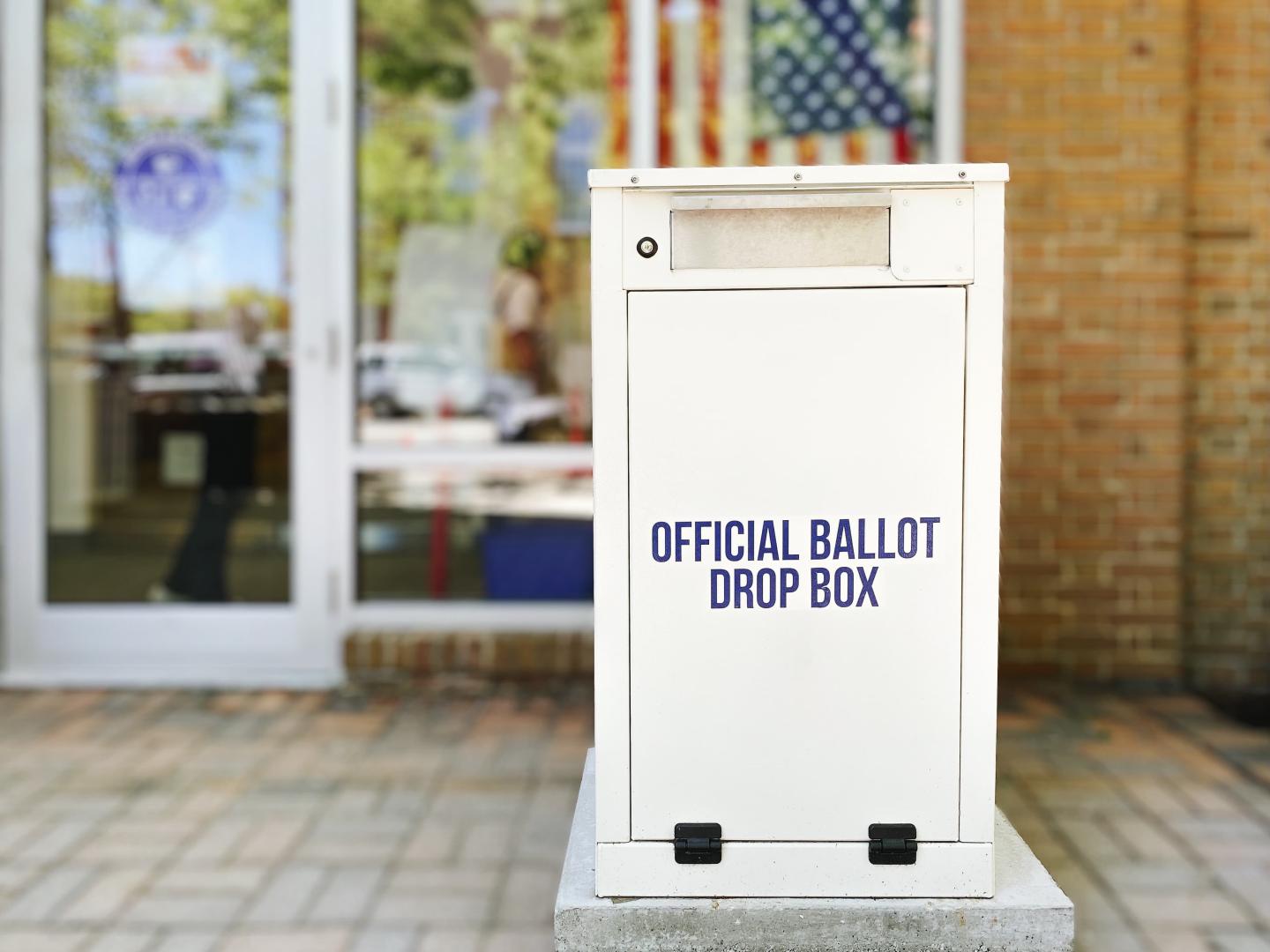 A ballot drop off box