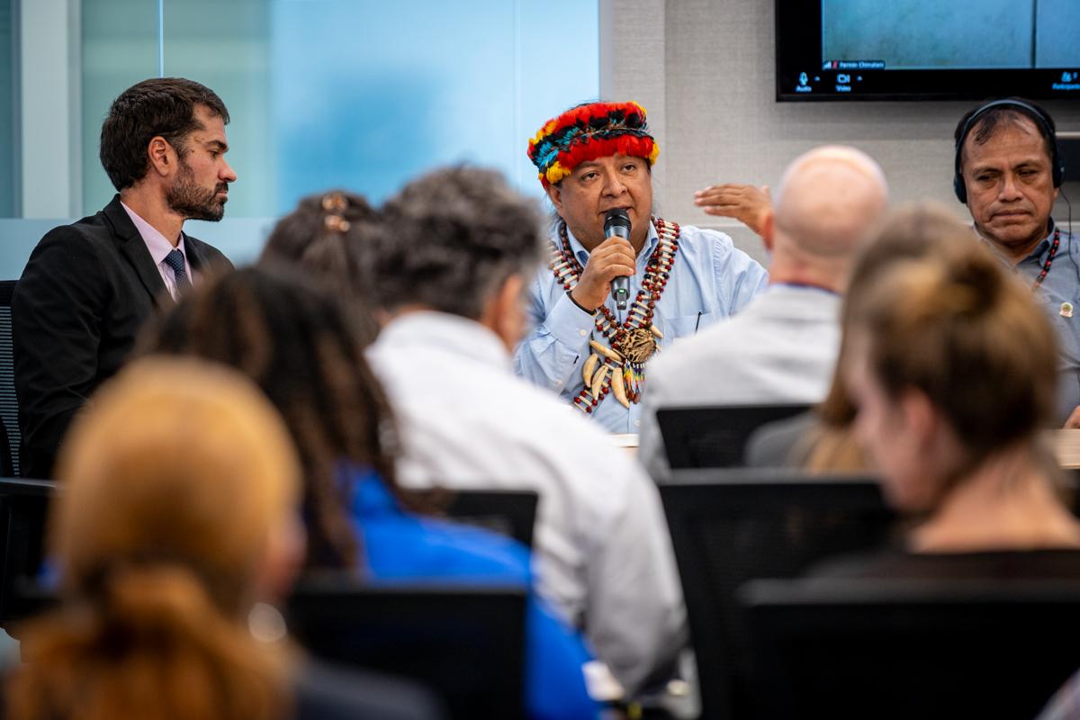 Juan Carlos Jintiach speaking during New York Climate Week