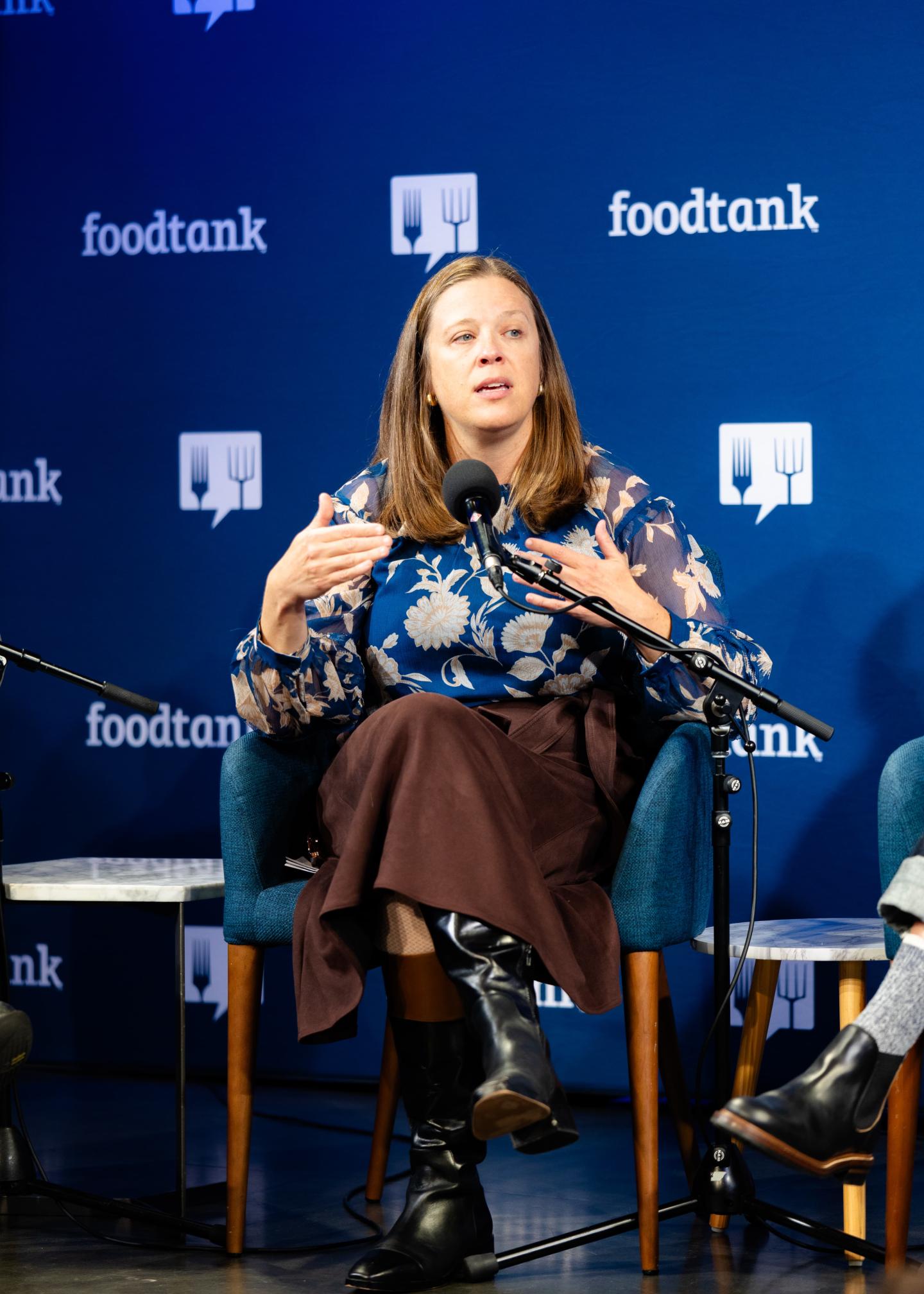 Amanda Leland on a panel during Climate Week 