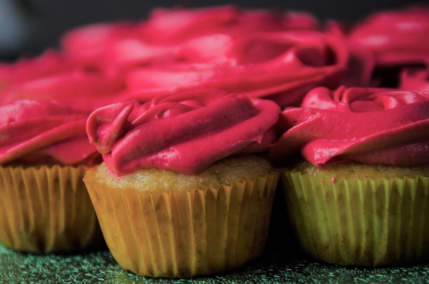 Cupcakes with red icing