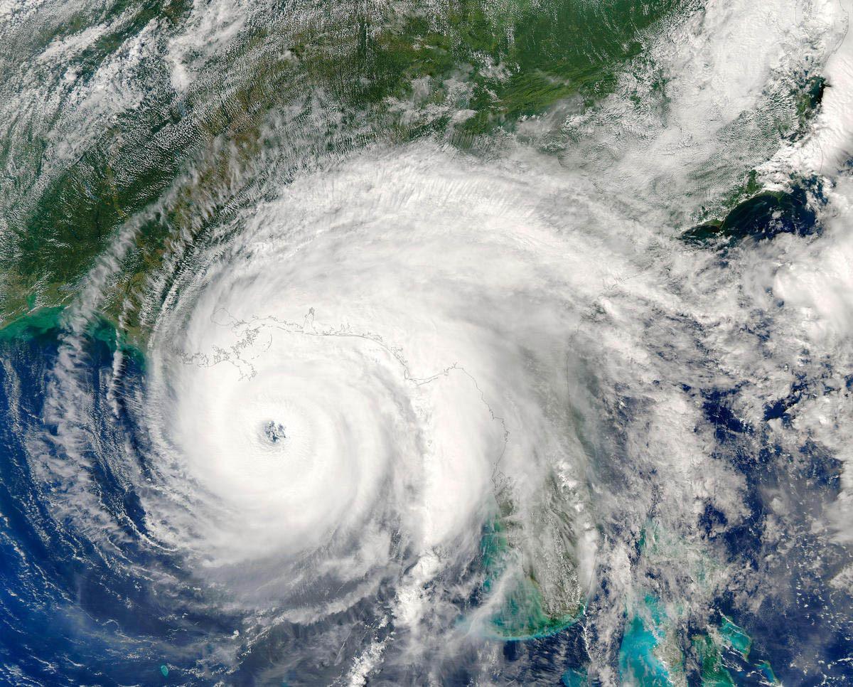 A satellite shot of a hurricane