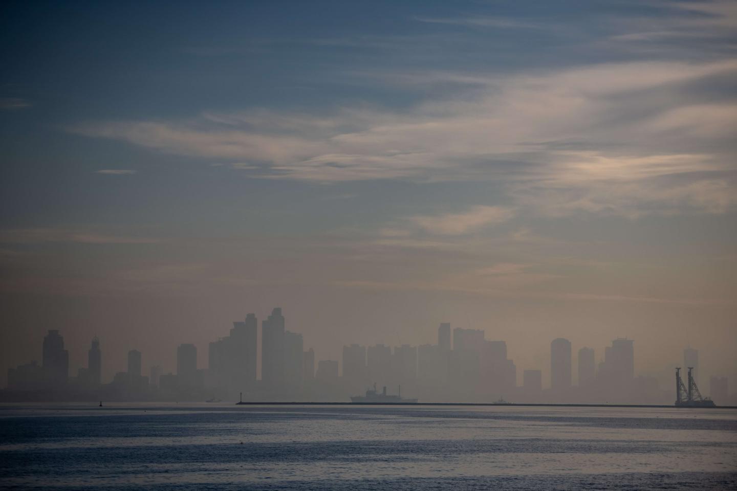 A smoggy shot of Manila, Philippines
