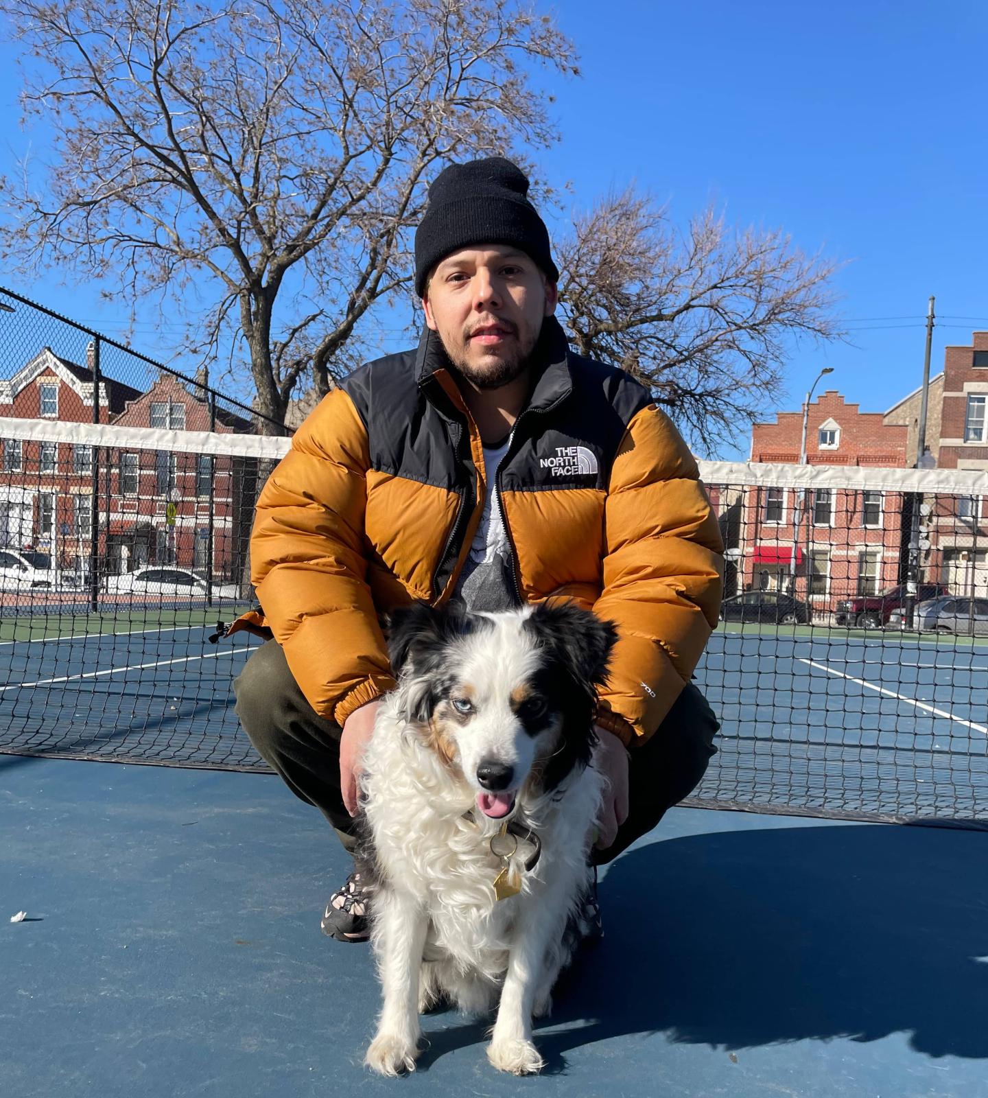 Justin Flores and his dog
