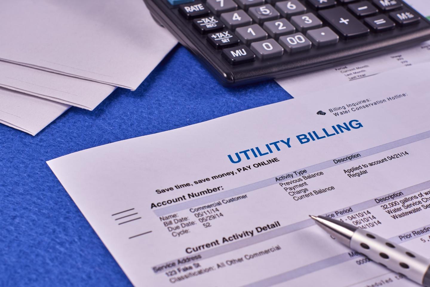 A close up of a utility bill