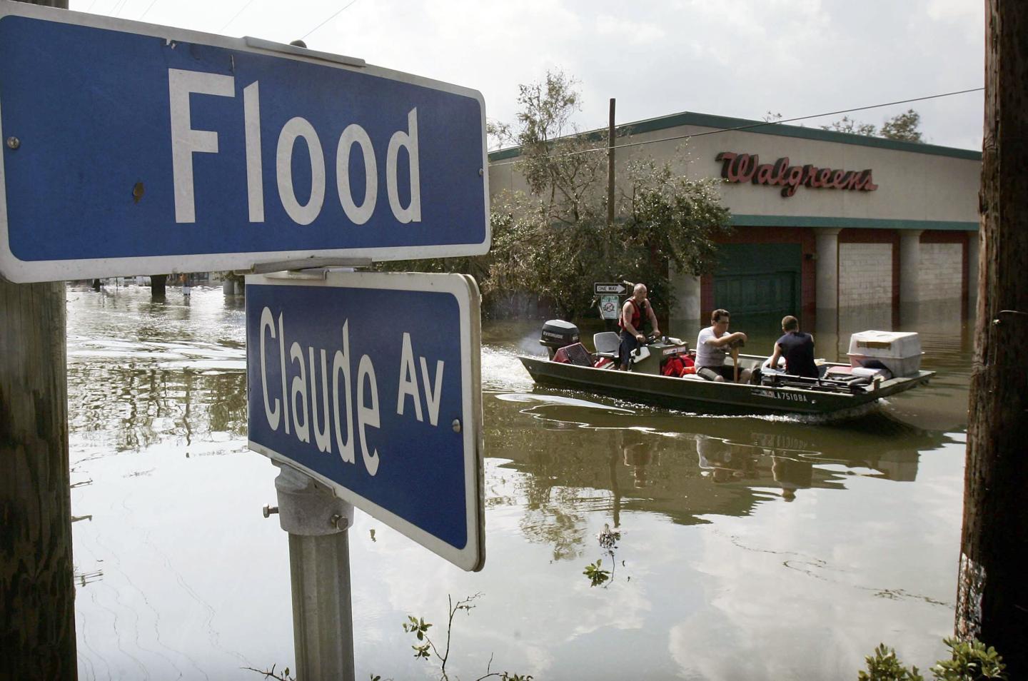 The Lower 9th Ward flooded after Hurricane Katrina