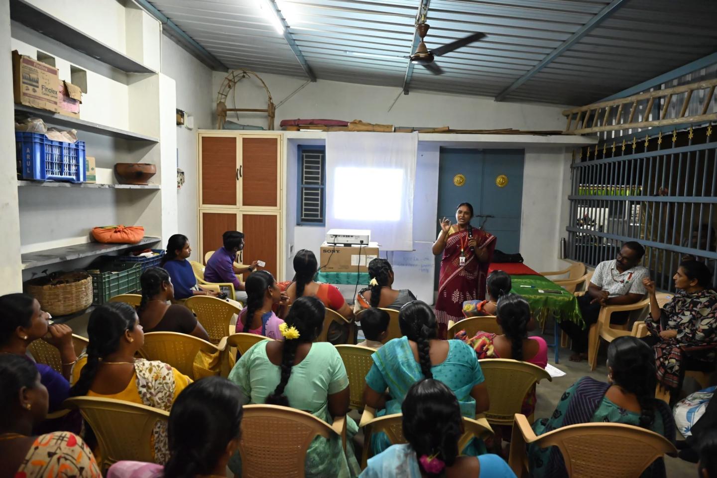 Speaking session for a group of rural entrepreneurs in India