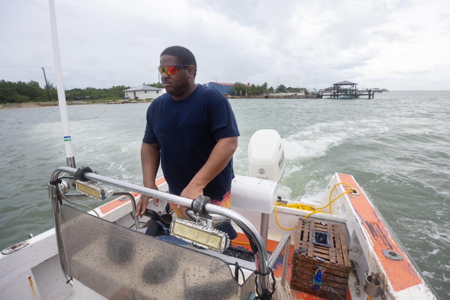 Osbourne Stewart on his fishing boat