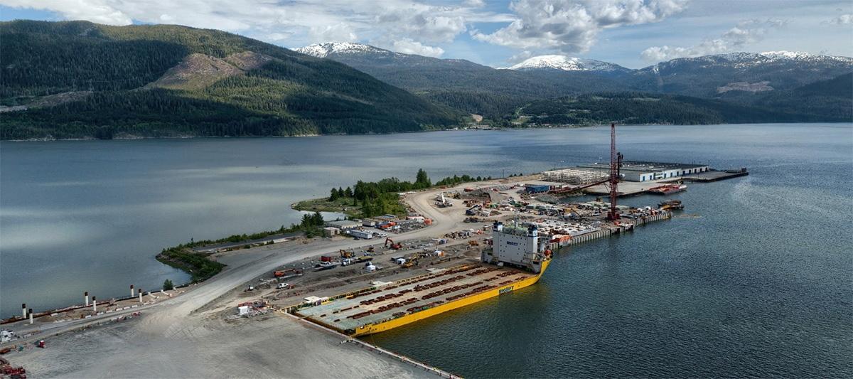 A marine offloading facility in Canada