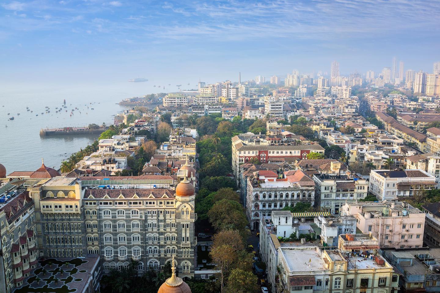 An aerial shot of Mumbai