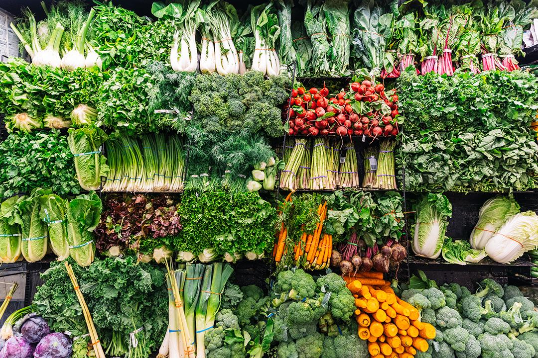 The produce section of a grocery store