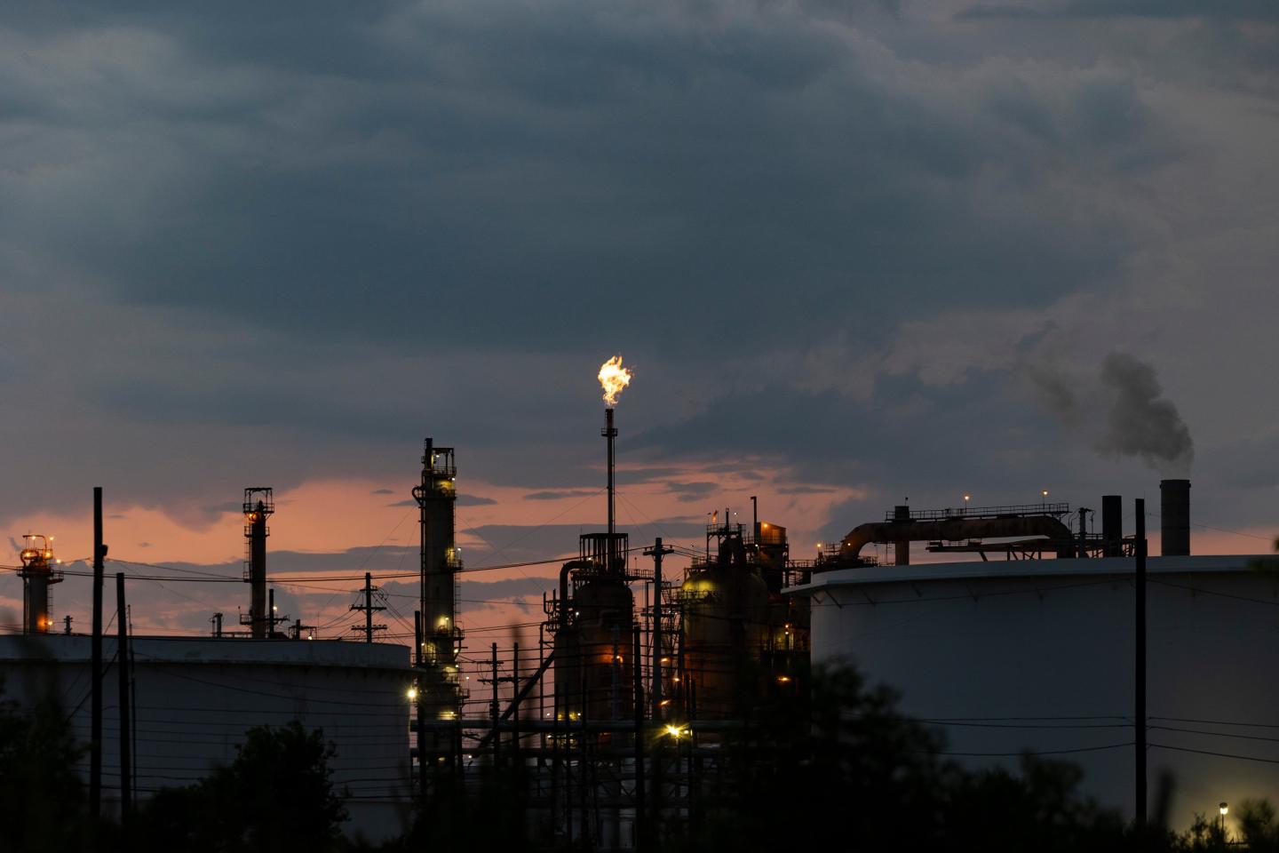 A flare at an industrial facility
