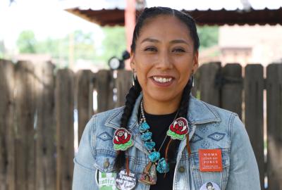 Shaina Oliver, a member of the Navajo Nation from Shiprock, New Mexico and a Moms Clean Air Force field organizer