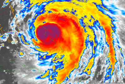 Radar image of hurricane off Florida coast