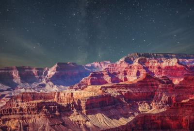 The Grand Canyon under a starry sky