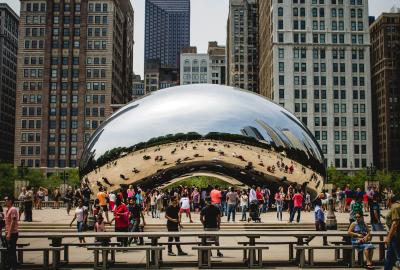 The metallic reflective bean in Chicago