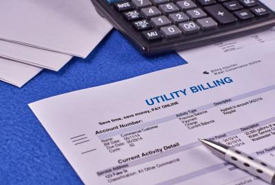 A close up of a utility bill