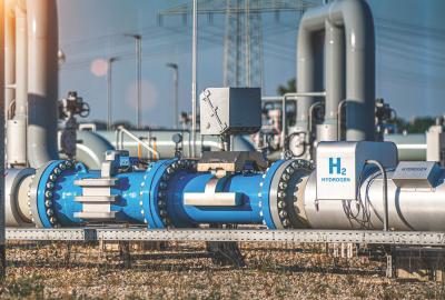 Pipeline with H2 hydrogen labeled on it