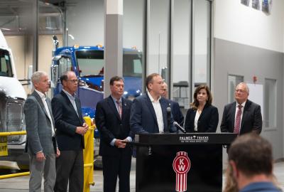 EPA Administrator Lee Zeldin at a trucking facility in Indiana