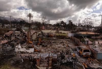 A community in California, already devastated from wildfire, getting hit by a large storm