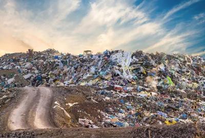 A surprisingly beautiful picture of a landfill