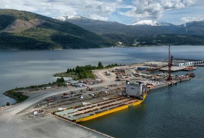 A marine offloading facility in Canada