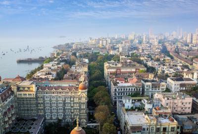 An aerial shot of Mumbai