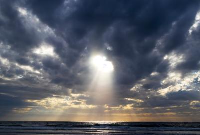 Sun breaking through a cloudy day