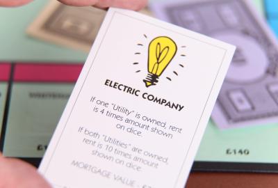 A Monopoly card of the Electric Company 
